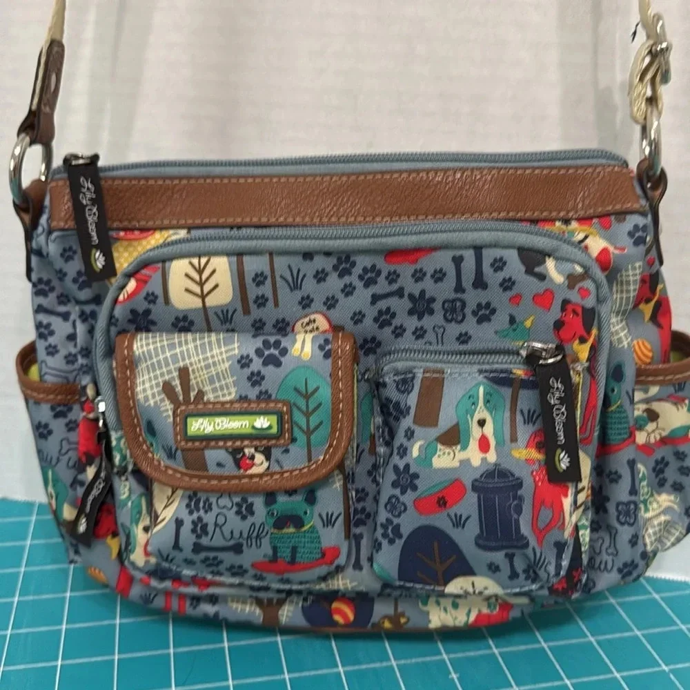 Lily Bloom Libby Hobo bag crossbody Who Let The Dogs Out Style 21RPF86BL